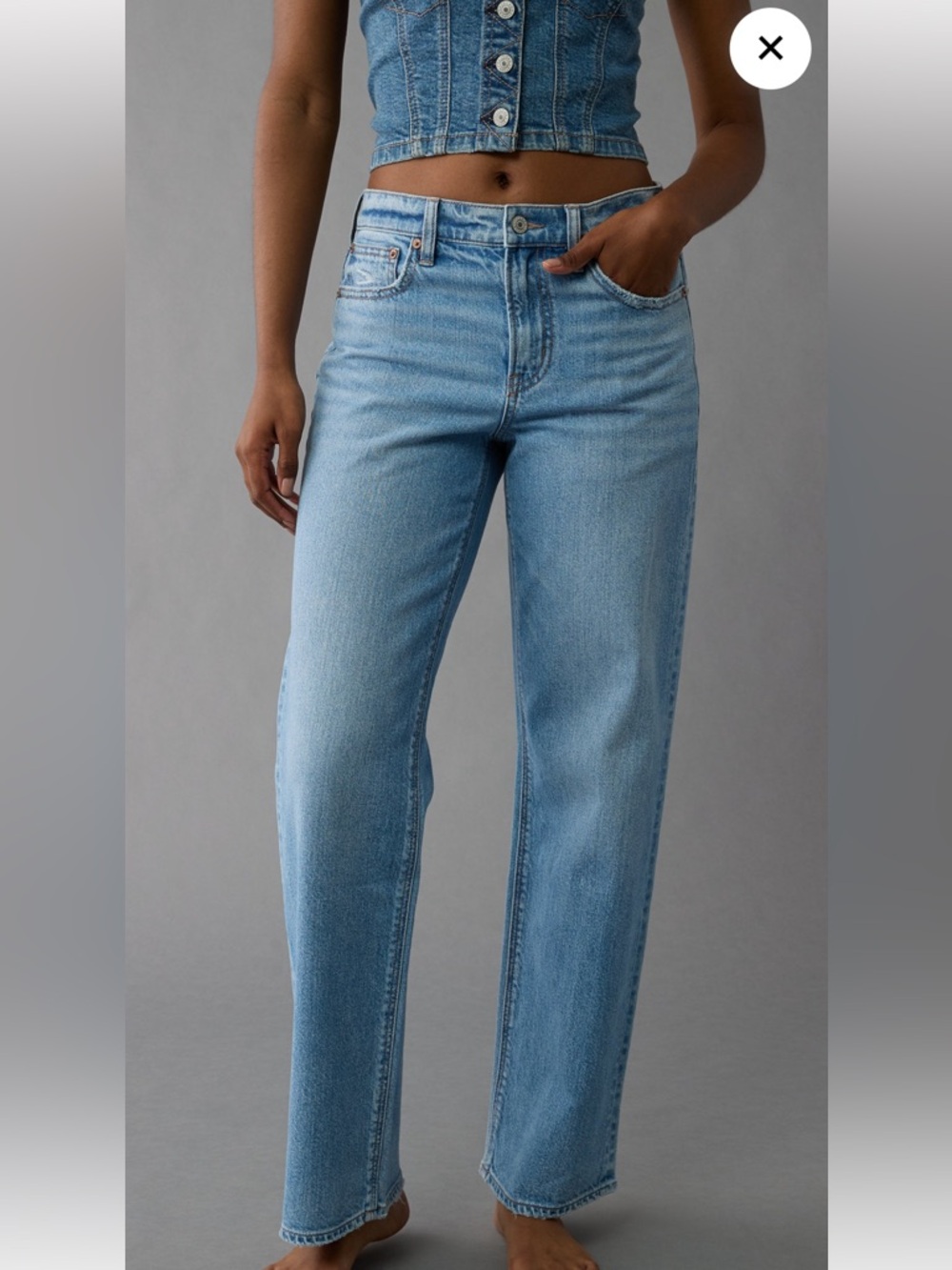 American Eagle Outfitters Light Blue Straight Leg Jeans